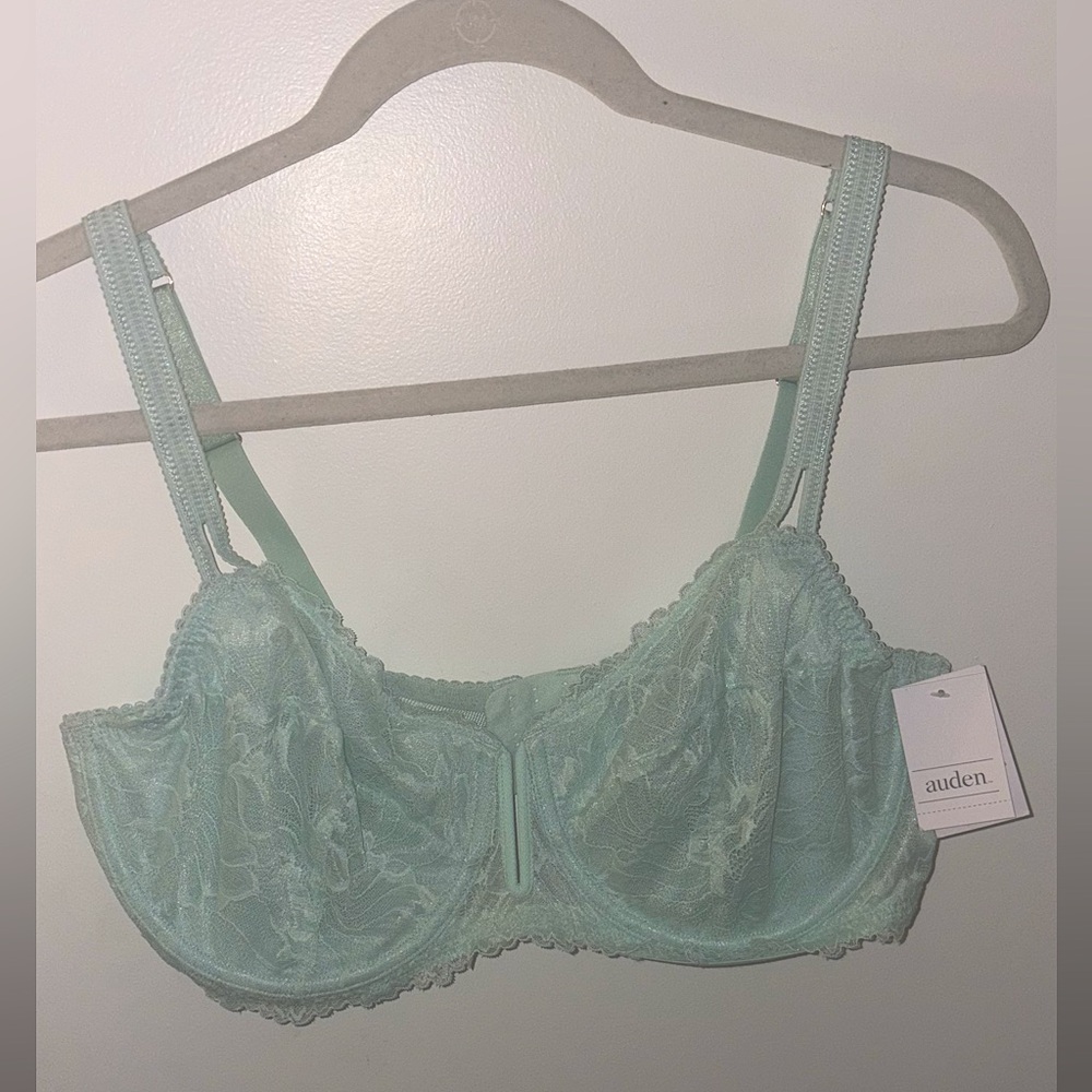 Auden Light Green Lace Underwire Bra